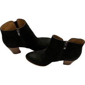 Franco Sarto Black Aeron Ankle Bootie Suede Leather Size 8M